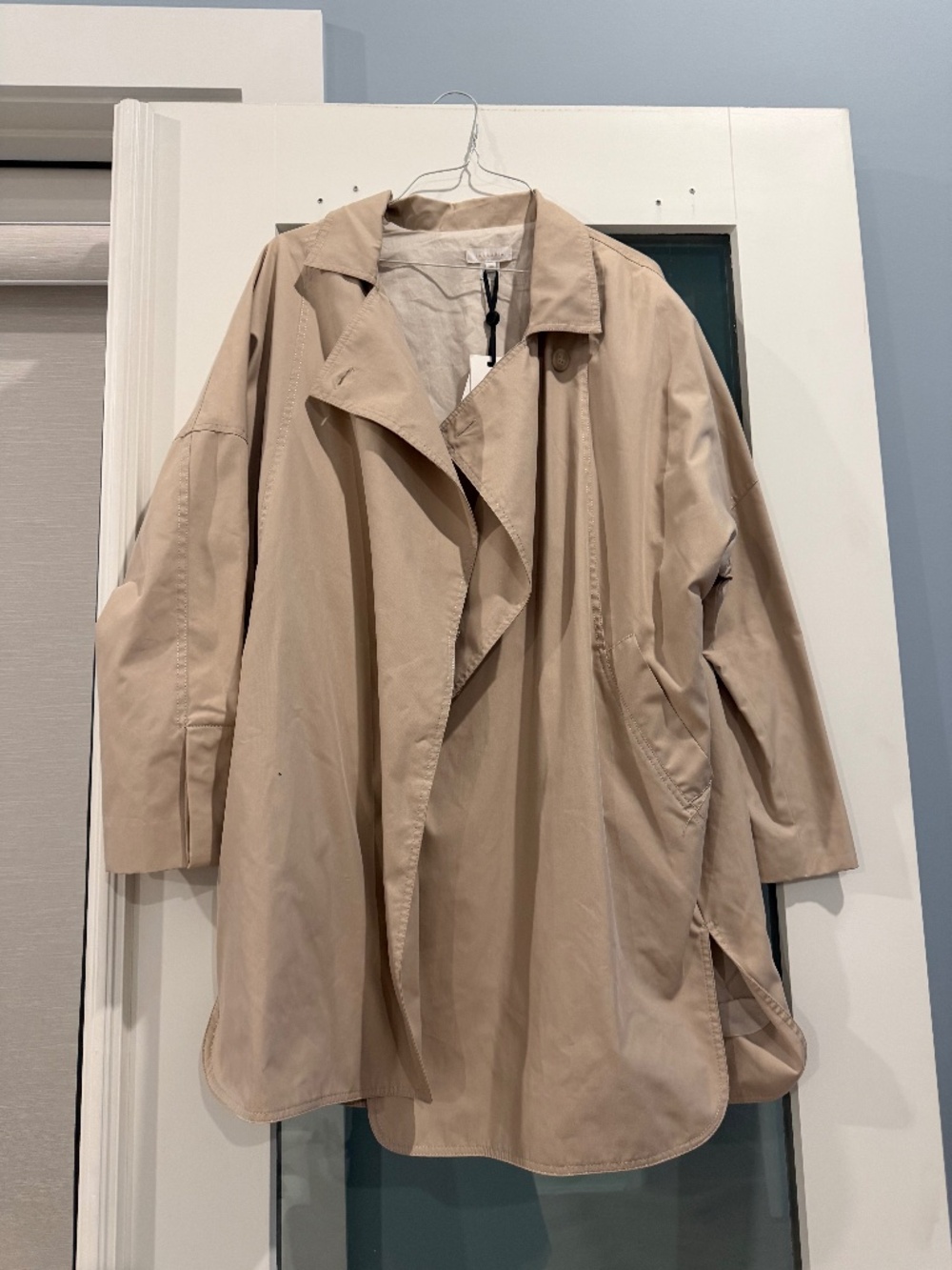 INTROPIA Women's Beige Tan Draped Trench Coat